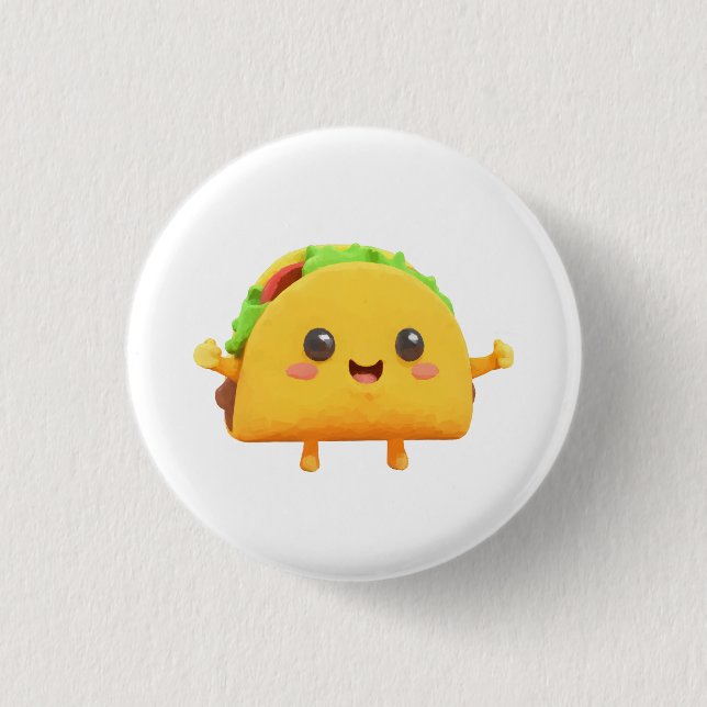 Badge Rond 2,50 Cm Kawaii Taco (Devant)