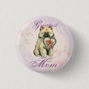 Badge Rond 2,50 Cm Keeshond Heart Maman