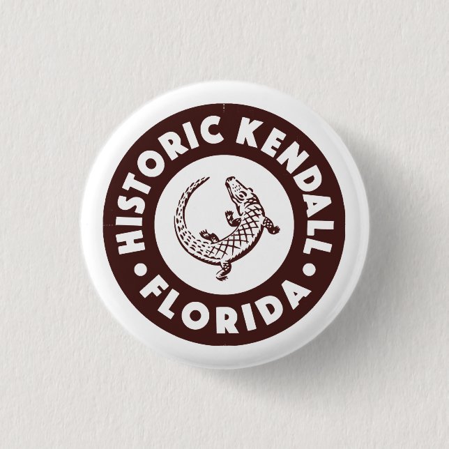 Badge Rond 2,50 Cm Kendall Floride Cercle - Brun  (Devant)