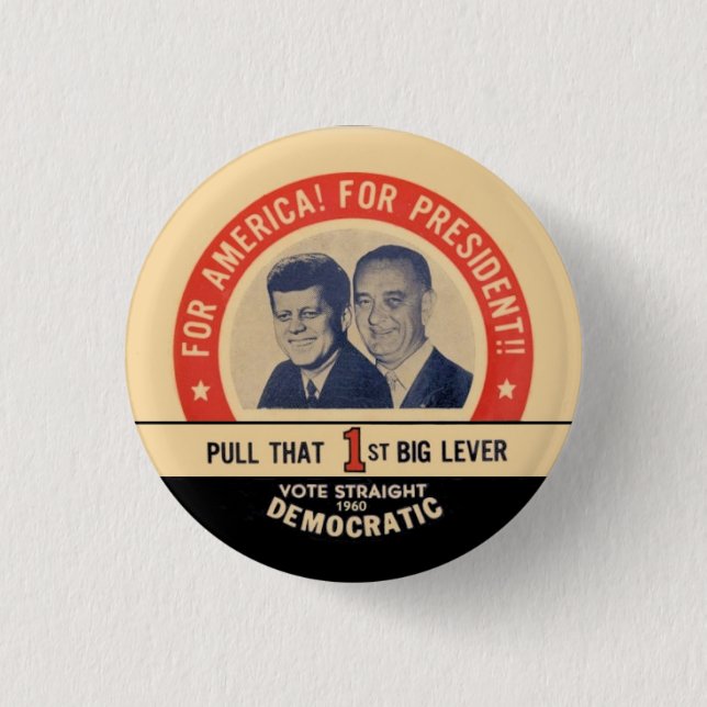 Badge Rond 2,50 Cm Kennedy/Johnson (Devant)