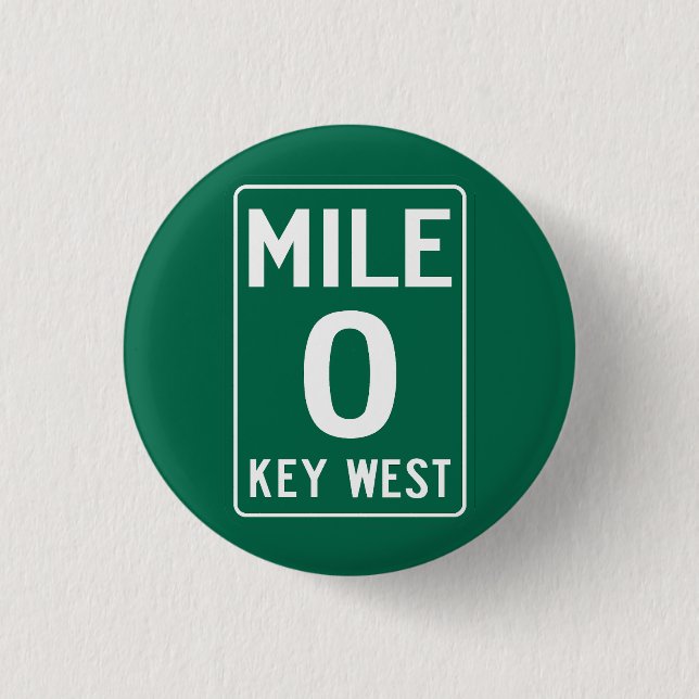 Badge Rond 2,50 Cm Key West Mile 0, Floride États-Unis (Devant)