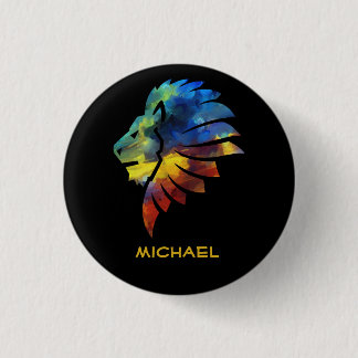 Badge Rond 2,50 Cm King of the jungle watercolor name monogram