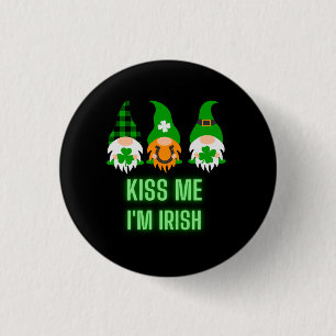 Badge Rond 2,50 Cm Kiss Me Je suis Irlandais St. Patrick's Day Gnome