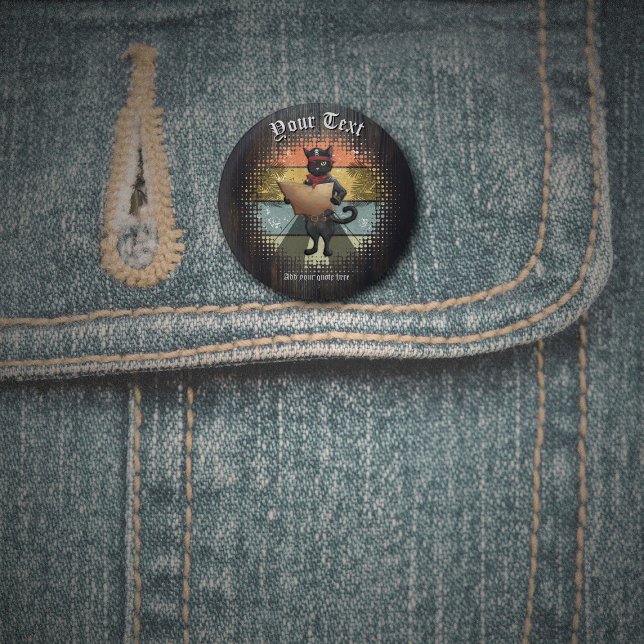 Badge Rond 2,50 Cm Kitty Buccaneer's Sunset Quest (Kitty Buccaneer's Sunset Quest 1 Inch Round Button)