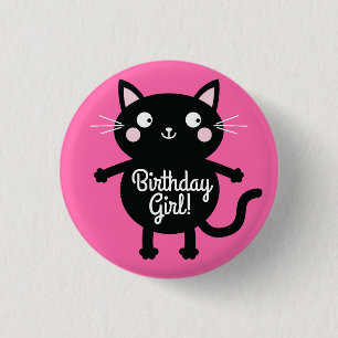 Badge Rond 2,50 Cm Kitty Chat Anniversaire Fête Enfants