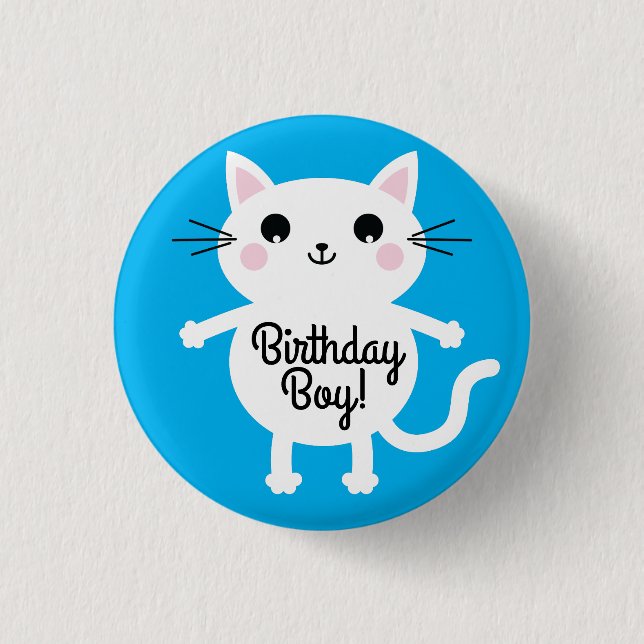 Badge Rond 2,50 Cm Kitty Chat Anniversaire Fête Enfants (Devant)