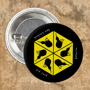 Badge Rond 2,50 Cm Kiwi Bird & New Zealand/ Aotearoa Islands (pizza)