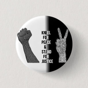 Badge Rond 2,50 Cm Kneel for Peace and Stand for Justice