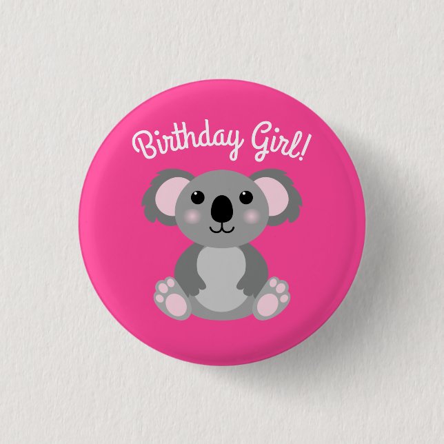 Badge Rond 2,50 Cm Koala Bear Cute Kid Birthday Girl (Devant)