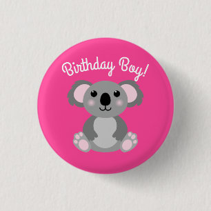 Badge Rond 2,50 Cm Koala Bear mignonne enfant garçon d'anniversaire