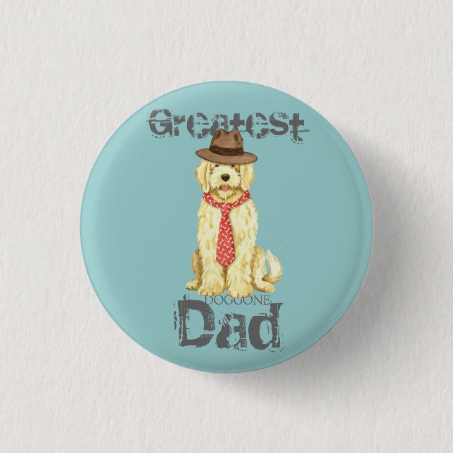 Badge Rond 2,50 Cm Komondor Papa (Devant)