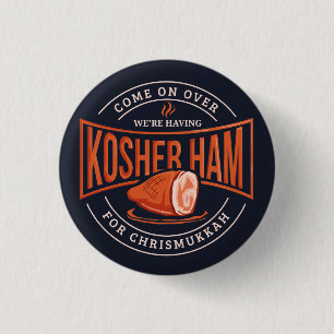 Badge Rond 2,50 Cm Kosher Ham pour Chrismukkah Hanoukka