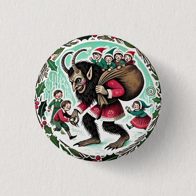 Badge Rond 2,50 Cm Krampus Noël (Devant)