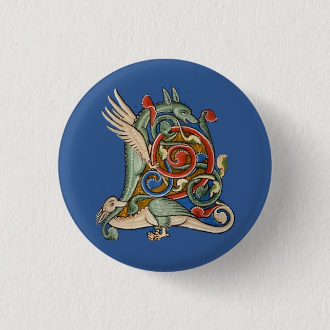 Badge Rond 2,50 Cm L initial éclairé (Devant)