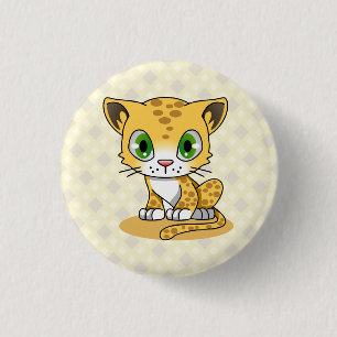 Badge Rond 2,50 Cm La bande dessinée mignonne de kawaii de léopard 