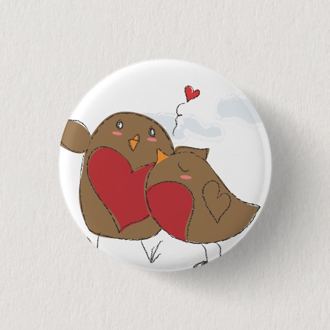 Badge Rond 2,50 Cm La birdie de Lil se bécotent (Devant)
