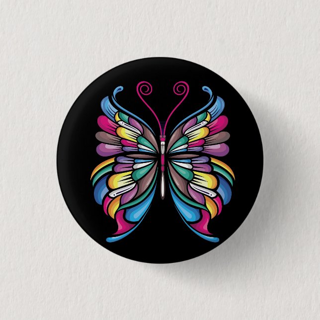 Badge Rond 2,50 Cm la conception papillon (Devant)