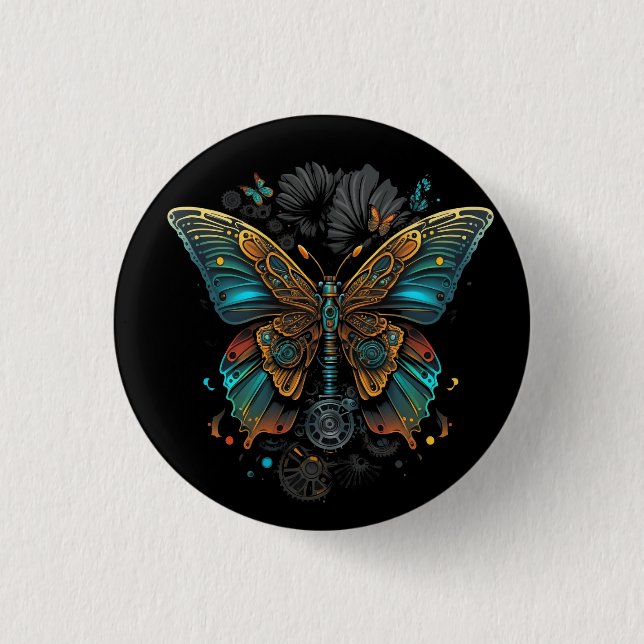 Badge Rond 2,50 Cm la conception papillon (Devant)