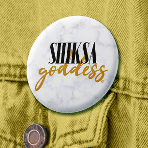 Badge Rond 2,50 Cm La déesse Shiksa Élégante Typographie Drôle Juif