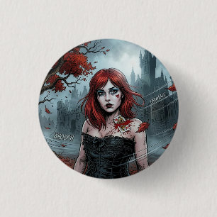 Badge Rond 2,50 Cm La dernière carte de la reine de cœur