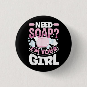 Badge Rond 2,50 Cm La fabrication du savon rendre le fabricant de sav