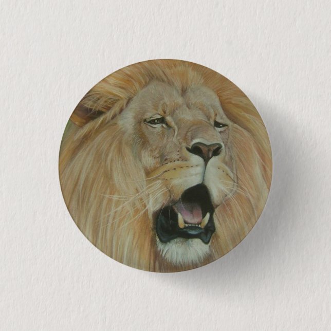 Badge Rond 2,50 Cm La faune des gros chats du lion (Devant)