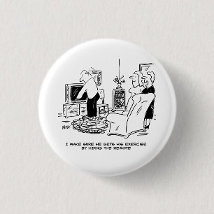 Badge Rond 2,50 Cm La femme masque la télécommande de la télévision