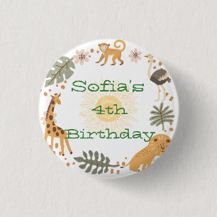 Badge Rond 2,50 Cm La fête des animaux de la jungle de Sophia