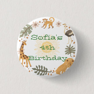 Badge Rond 2,50 Cm La fête des animaux de la jungle de Sophia