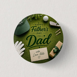 Badge Rond 2,50 Cm La fête des pères pour papa golfeur 