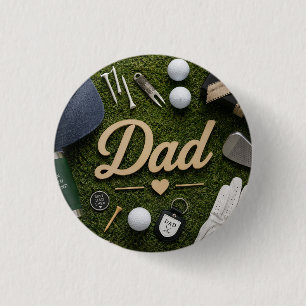 Badge Rond 2,50 Cm La fête des pères pour papa golfeur 
