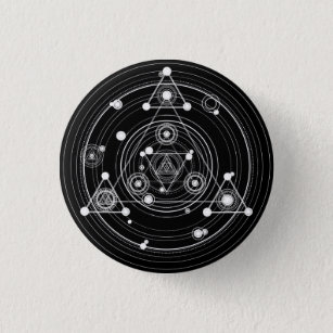 Badge Rond 2,50 Cm La géométrie sacrée de style occulte foncé