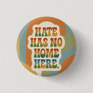 Badge Rond 2,50 Cm La haine n'a pas de chez-soi ici Rétro Arc-en-ciel