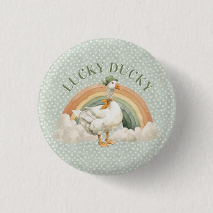 Badge Rond 2,50 Cm La journée de la Saint-Patrick Lucky Ducky avec ar