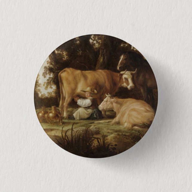 Badge Rond 2,50 Cm La Milkmaid Aelbert Cuyp (Devant)