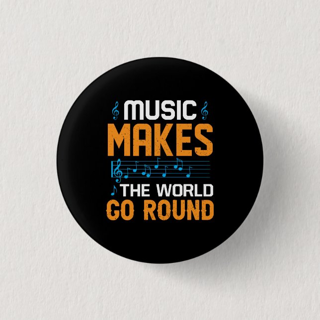 Badge Rond 2,50 Cm La Musique Fait Le Tour Du Monde (Devant)