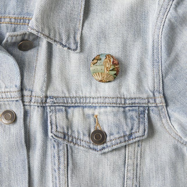 Badge Rond 2,50 Cm La naissance de Vénus de Sandro Botticelli (1485) (En situation)