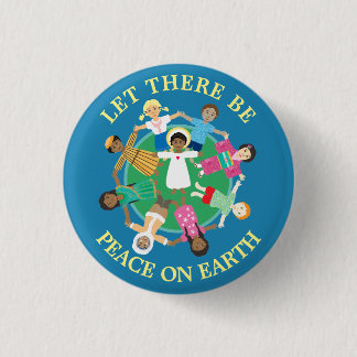 Badge Rond 2,50 Cm La paix sur l'aimant de la Terre
