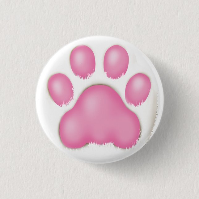 Badge Rond 2,50 Cm la patte d'un chat mignon (Devant)