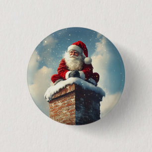 Badge Rond 2,50 Cm La pause de père Noël : un sourire d'hiver