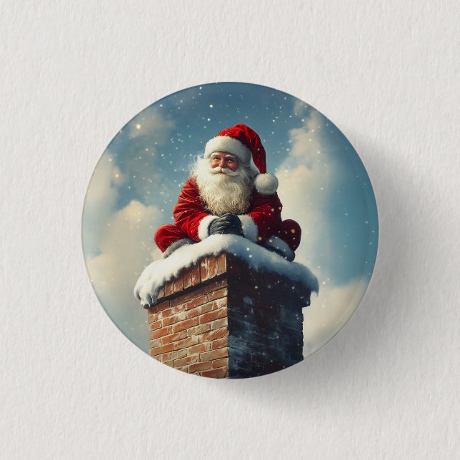 Badge Rond 2,50 Cm La pause de père Noël : un sourire d'hiver (Devant)
