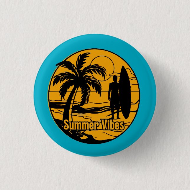 Badge Rond 2,50 Cm la plage (Devant)