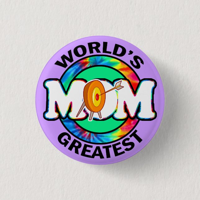 Badge Rond 2,50 Cm La plus grande maman du monde ; Tir à l'arc (Devant)