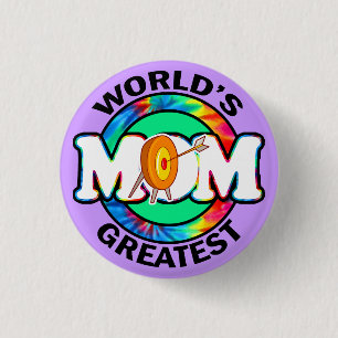 Badge Rond 2,50 Cm La plus grande maman du monde ; Tir à l'arc