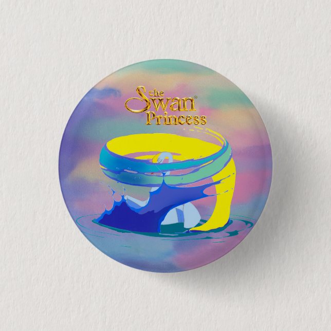 Badge Rond 2,50 Cm La princesse Odette de cygne comme bouton de cygne (Devant)