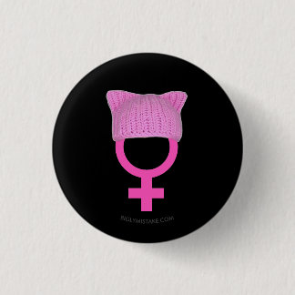 Badge Rond 2,50 Cm La puissance des femmes de casquette de chat
