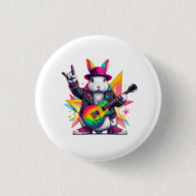 Badge Rond 2,50 Cm La rockstar du lapin (Devant)
