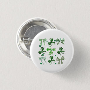 Badge Rond 2,50 Cm La Saint-Patrick Chanceux Trèfle et Nœud