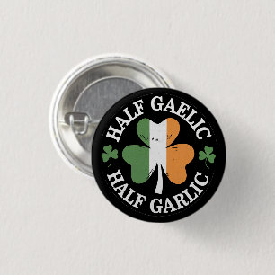 Badge Rond 2,50 Cm La Saint-Patrick irlandaise italienne moitié gaéli