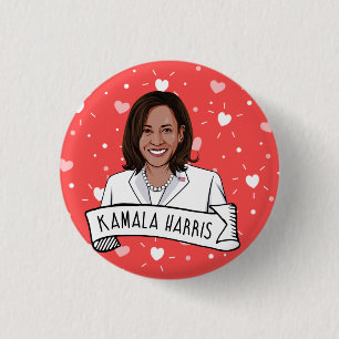 Badge Rond 2,50 Cm La Saint Valentin de Kamala Harris